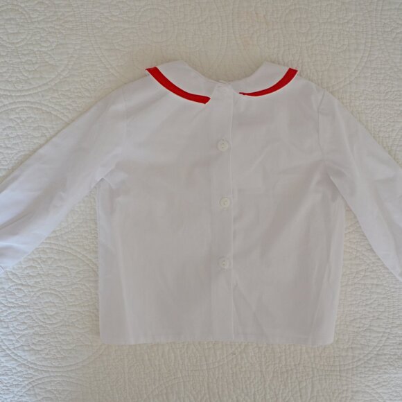 NWT Boys' Red & White Gingham Reversible Christmas Longall Outfit Size 24 - Picture 8 of 13